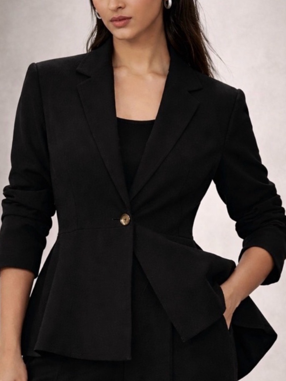 STEAL 50% OFF Agnes Orinda Plus Size Peplum Blazer – Black – NWT – 3X